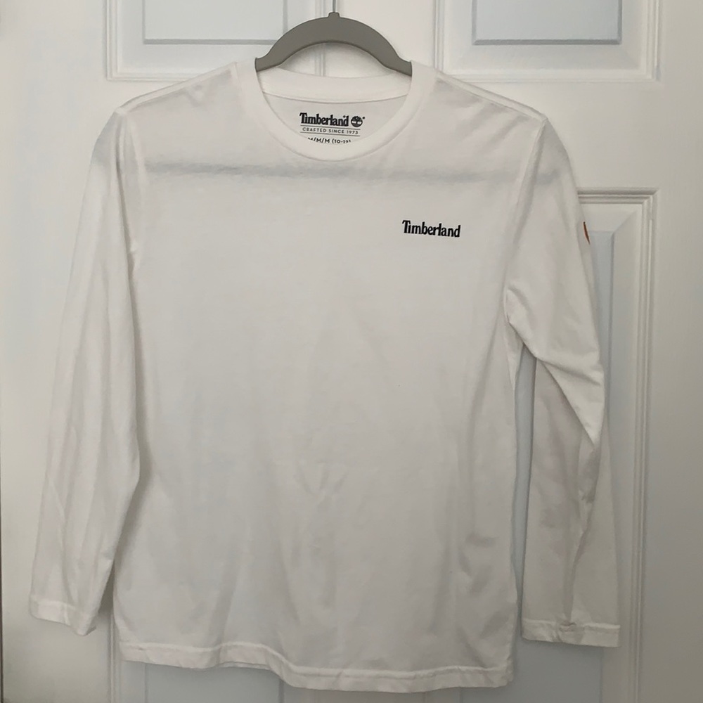 Timberland Boys White Long Sleeve Shirt.